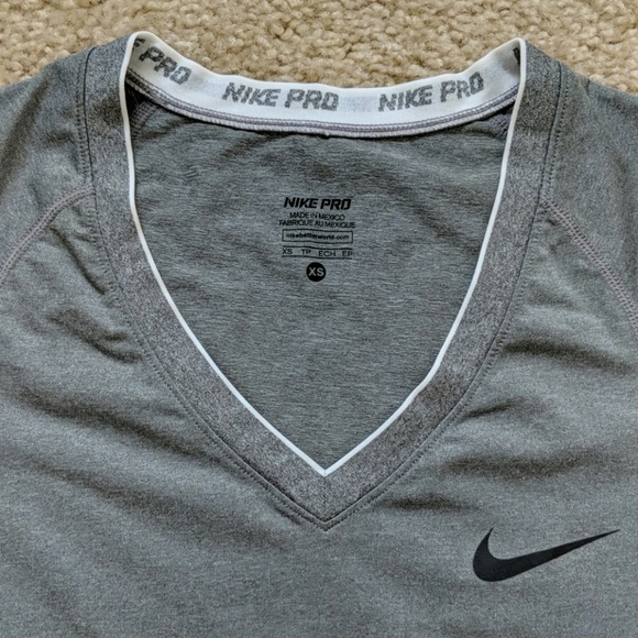 Nike Pro Dri-Fit Gray Workout Shirt - Picture 2 of 4